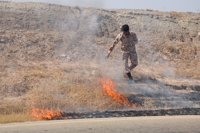 آتشی که سربازان سپاه گچساران خاموش کردند+تصاویر