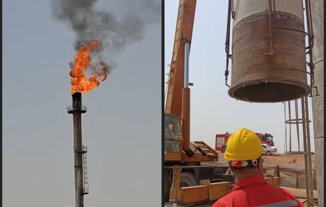 بازسازی و نصب تیپ مشعل‌های کارخانه گاز و گازمایع ۹۰۰ پازنان ۲