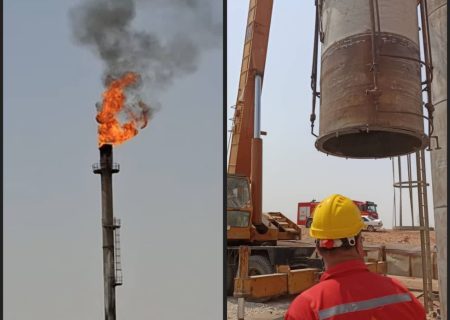 بازسازی و نصب تیپ مشعل‌های کارخانه گاز و گازمایع ۹۰۰ پازنان ۲