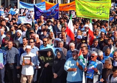 جلوه‌ای باشکوه از حضور گچسارانی‌ها در راهپیمایی ۱۳ آبان+ تصاویر