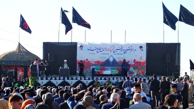 غوغای گچسارانیها در تشییع و تدفین شهید گمنام+ تصاویر و فیلم