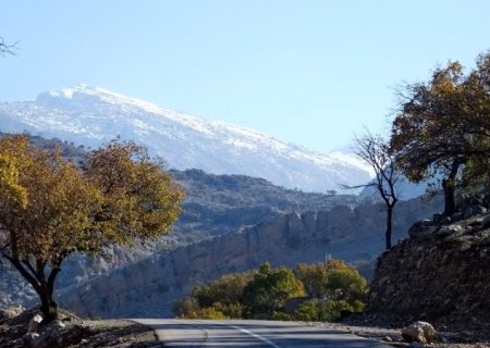 چشم‌انداز زیبای برفی در «کوه خامی»